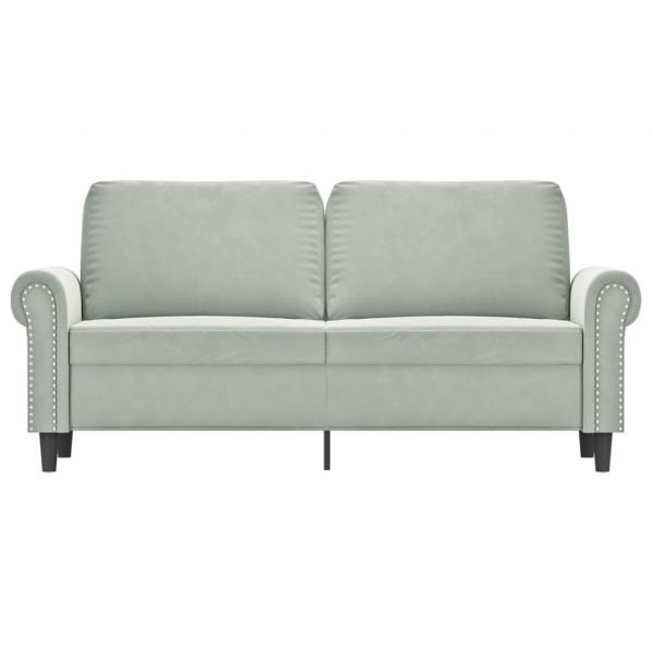 2-Sitzer-Sofa Hellgrau 140 cm Samt