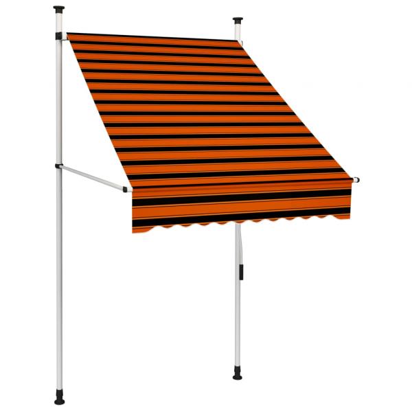 ARDEBO.de - Einziehbare Markise Handbetrieben 100 cm Orange und Braun