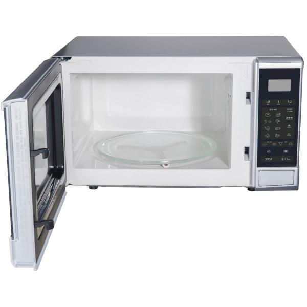 Sharp R270S Mikrowelle 20l Garraum, 800 Watt, Drehteller , LCD-Display, 10 Leistungsstufen, 8 Automatikprogramme, silber