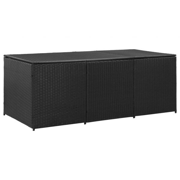 ARDEBO.de - Gartenbox Poly Rattan 180x90x70 cm Schwarz