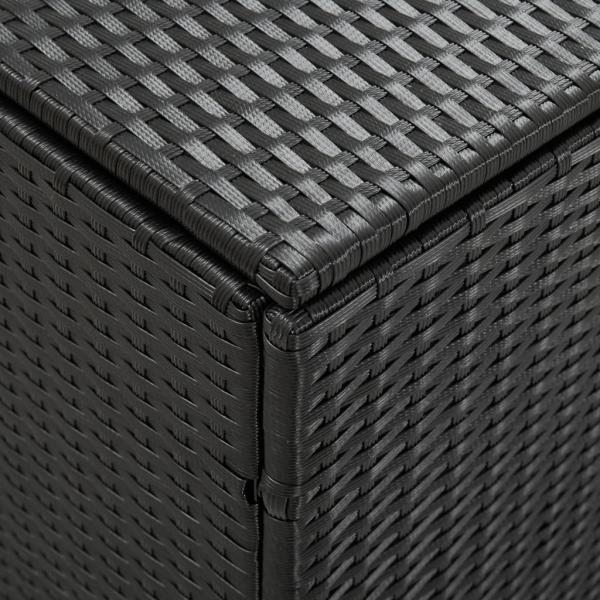 Gartenbox Poly Rattan 180x90x70 cm Schwarz