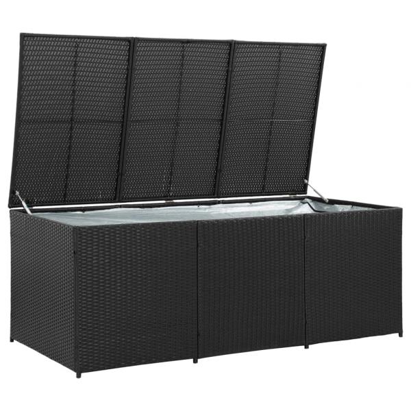 Gartenbox Poly Rattan 180x90x70 cm Schwarz