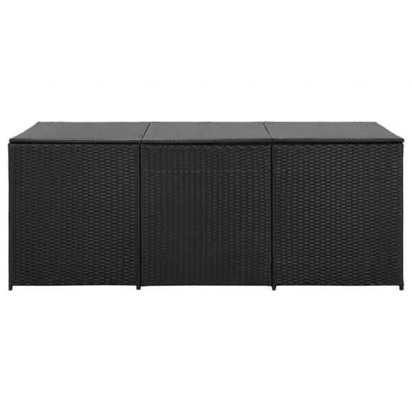 Gartenbox Poly Rattan 180x90x70 cm Schwarz
