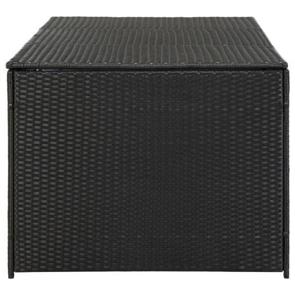 Gartenbox Poly Rattan 180x90x70 cm Schwarz