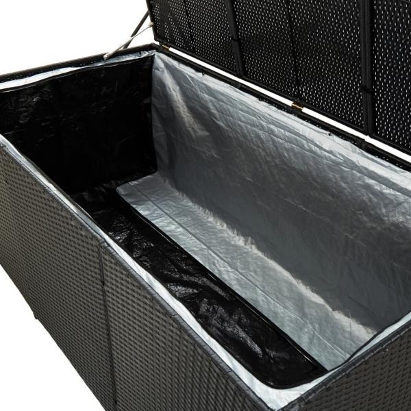 Gartenbox Poly Rattan 180x90x70 cm Schwarz