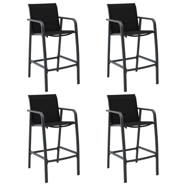 ARDEBO.de - Garten-Barstühle 4 Stk. Schwarz Textilene