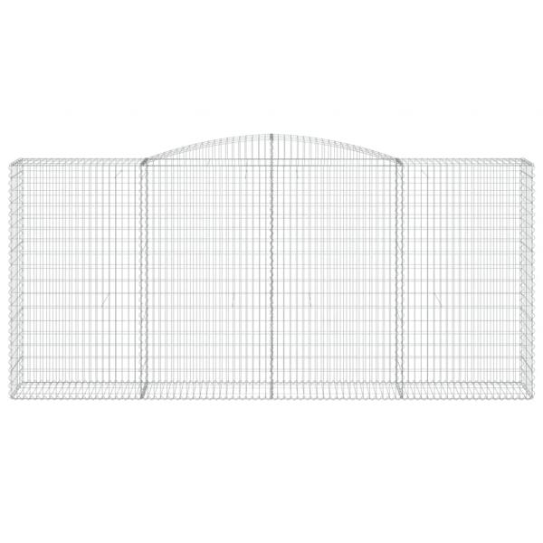 Gabionen mit Hochbogen 5 Stk. 400x50x180/200cm Verzinktes Eisen