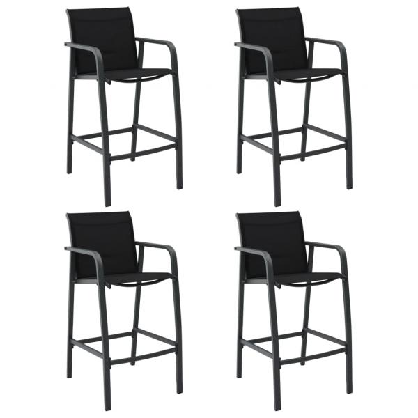 ARDEBO.de - Garten-Barstühle 4 Stk. Grau Textilene