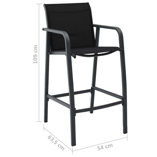 Garten-Barstühle 4 Stk. Grau Textilene