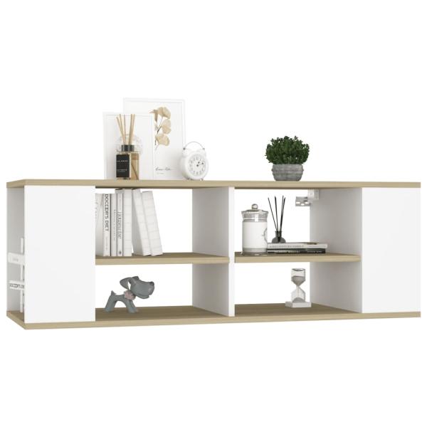 TV-Wandschrank Weiß Sonoma-Eiche 102x35x35 cm Holzwerkstoff