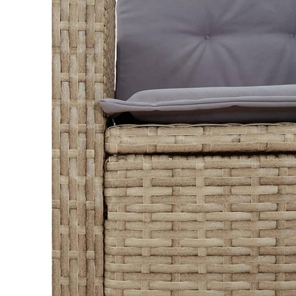 5-tlg. Garten-Essgruppe mit Kissen Beigemischung Poly Rattan