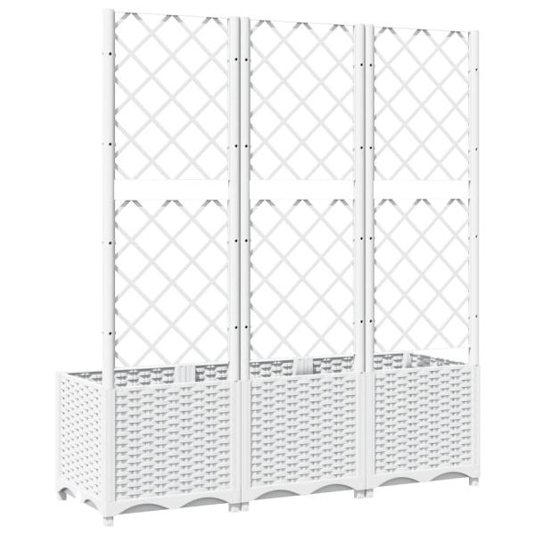 Pflanzkübel mit Rankgitter Weiß 120x40x136 cm PP