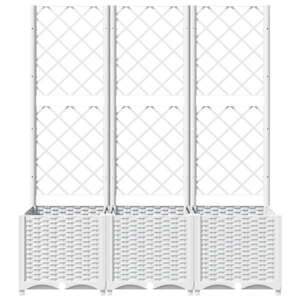 Pflanzkübel mit Rankgitter Weiß 120x40x136 cm PP