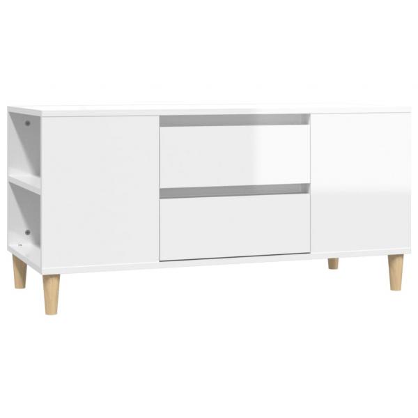 ARDEBO.de - TV-Schrank Hochglanz-Weiß 102x44,5x50 cm Holzwerkstoff