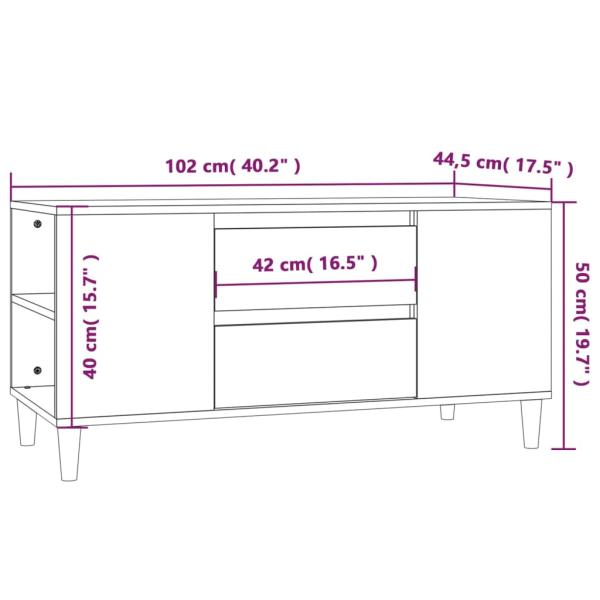 ARDEBO.de - TV-Schrank Weiß 102x44,5x50 cm Holzwerkstoff