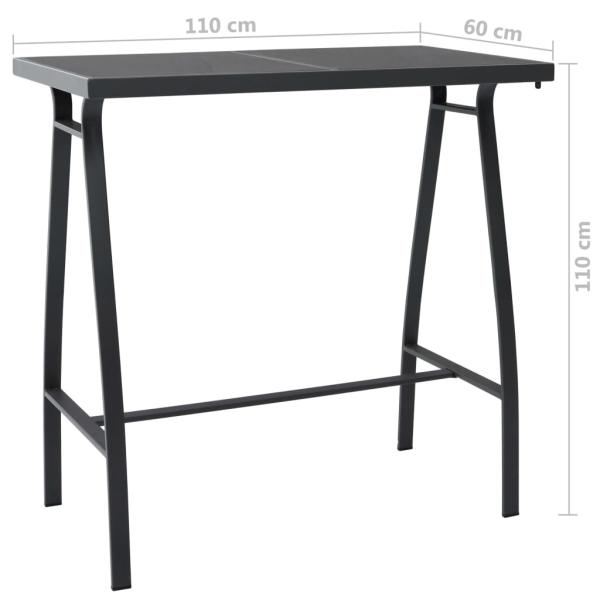 7-tlg. Gartenbar-Set Schwarz und Grau