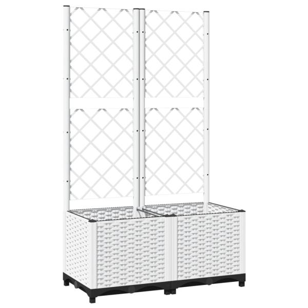 Pflanzkübel mit Rankgitter Weiß 80x40x136 cm PP