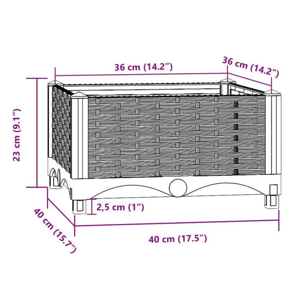 Hochbeet 40x40x23 cm Polypropylen