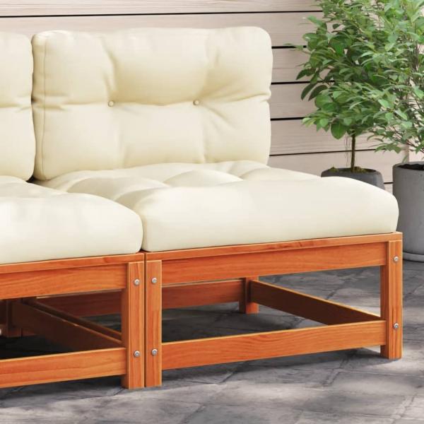 ARDEBO.de - Gartensofa ohne Armlehnen mit Kissen Wachsbraun Kiefernholz