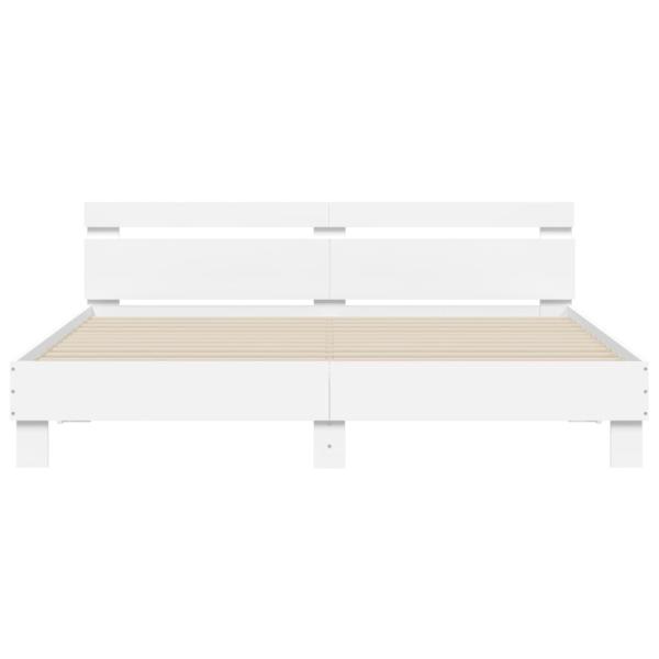 Bettgestell mit Kopfteil Weiß 180x200 cm Holzwerkstoff