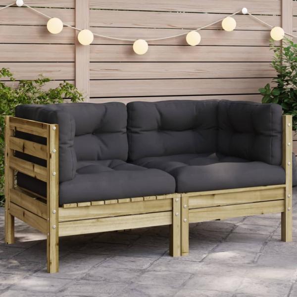 ARDEBO.de - Garten-Ecksofa mit Kissen Kiefernholz Imprägniert