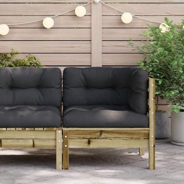 Garten-Ecksofa mit Kissen Kiefernholz Imprägniert