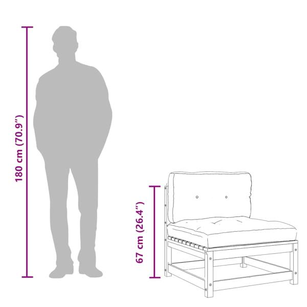 Gartensofa ohne Armlehnen mit Kissen und Hocker