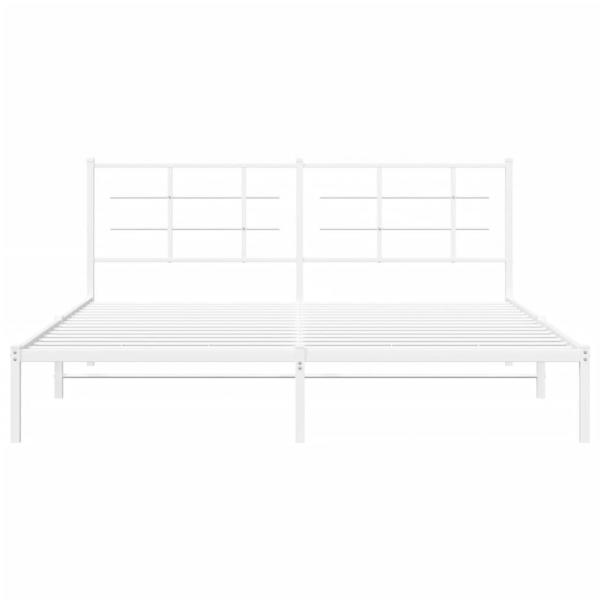 Bettgestell mit Kopfteil Metall Weiß 183x213 cm