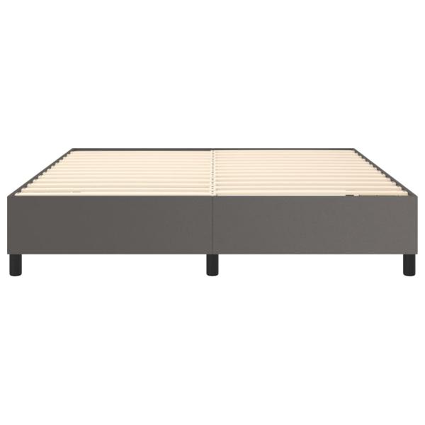 Bettgestell Grau 160x200 cm Kunstleder