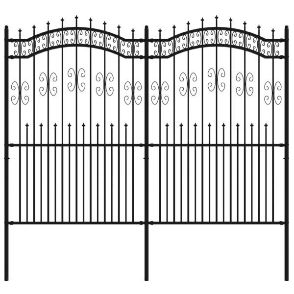 Gartenzaun mit Speerspitzen Schwarz 222 cm Stahl