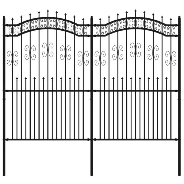 Gartenzaun mit Speerspitzen Schwarz 222 cm Stahl