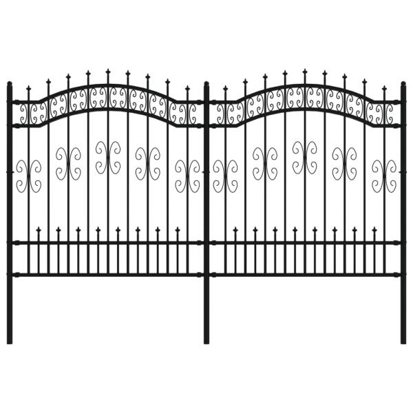 Gartenzaun mit Speerspitzen Schwarz 165 cm Stahl