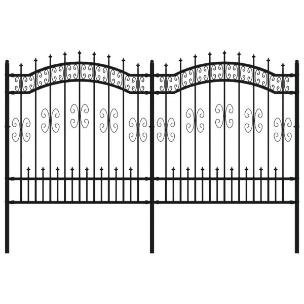 Gartenzaun mit Speerspitzen Schwarz 165 cm Stahl