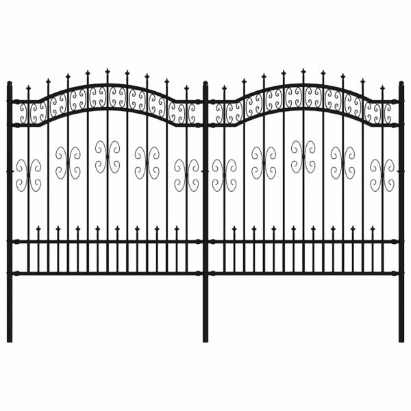 Gartenzaun mit Speerspitzen Schwarz 165 cm Stahl