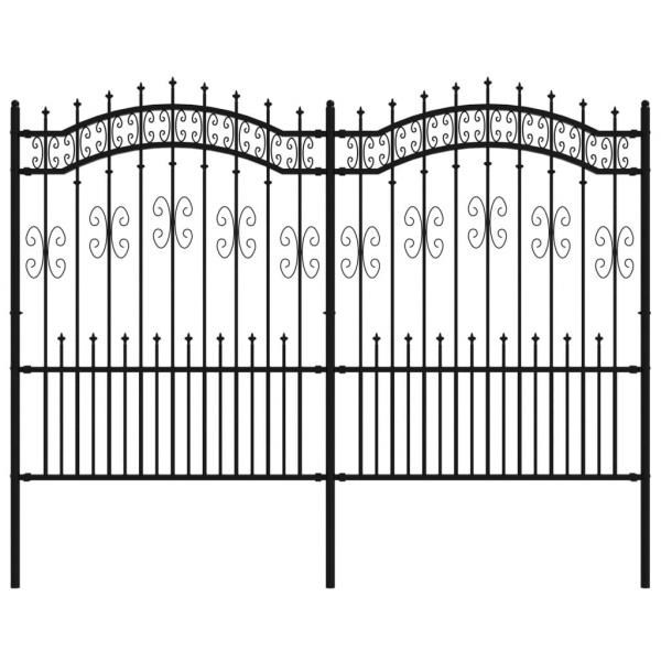 Gartenzaun mit Speerspitzen Schwarz 190 cm Stahl