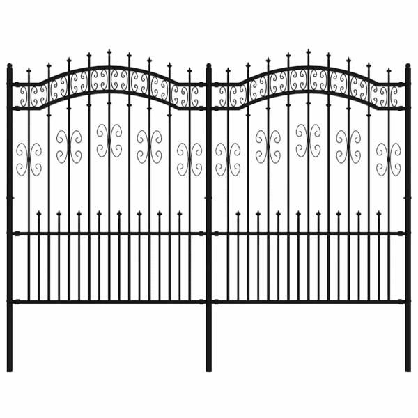 Gartenzaun mit Speerspitzen Schwarz 190 cm Stahl