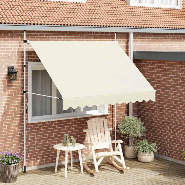 Einziehbare Markise Handbetrieben 250 cm Cremeweiß