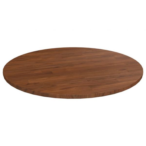 ARDEBO.de - Runde Tischplatte Dunkelbraun Ø70x1,5 cm Behandeltes Eichenholz