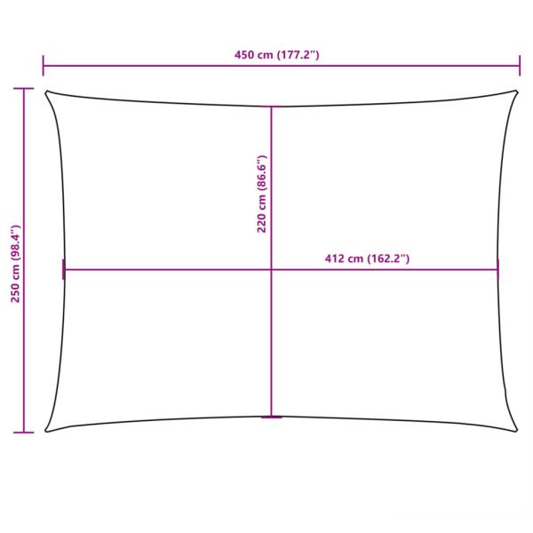 Sonnensegel Oxford-Gewebe Rechteckig 2,5x4,5 m Creme