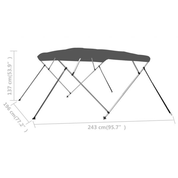 4-Bow Bimini Top Anthrazit 243x196x137 cm