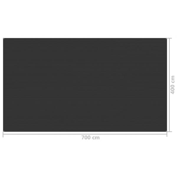 Zeltteppich 400x700 cm Anthrazit