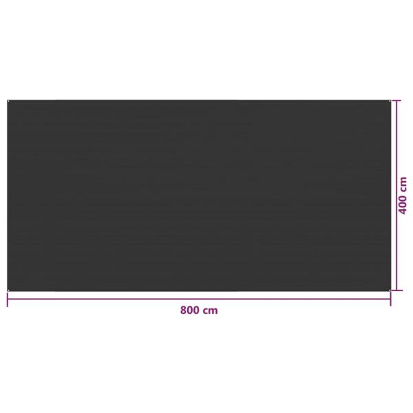 Zeltteppich 400x800 cm Anthrazit HDPE