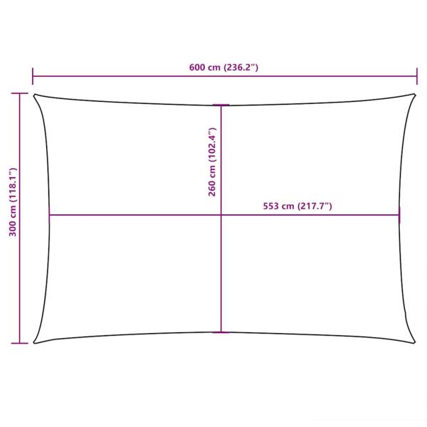 Sonnensegel Oxford-Gewebe Rechteckig 3x6 m Taupe