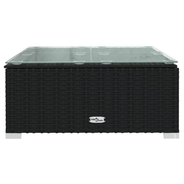 7-tlg. Garten-Lounge-Set mit Auflagen Poly Rattan Schwarz