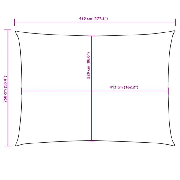 Sonnensegel Oxford-Gewebe Rechteckig 2,5x4,5 m Taupe