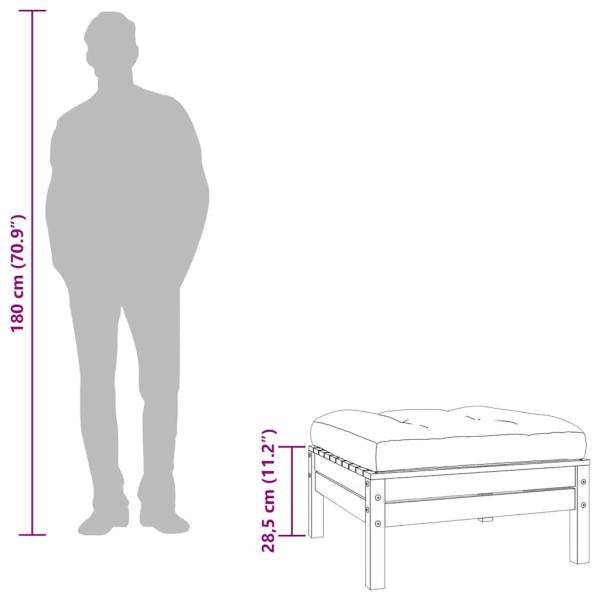 Gartenhocker mit Kissen 2 Stk. Massivholz Douglasie