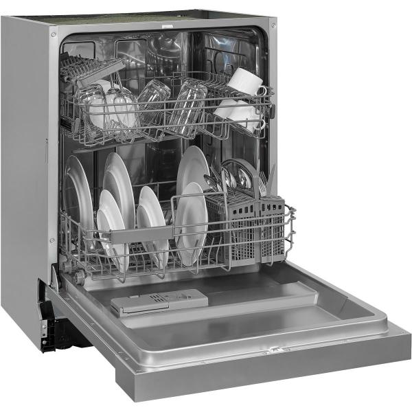 Exquisit EGSP2113-EB-030E Teilintegrierter Geschirrspüler, 60 cm breit, 13 Maßgedecke, 7 Programme, LED Display, Mechanisches Sicherheitsschloss