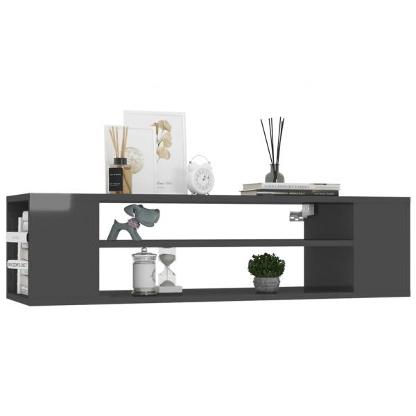 TV-Hängeschrank Hochglanz-Grau 100x30x26,5 cm Holzwerkstoff