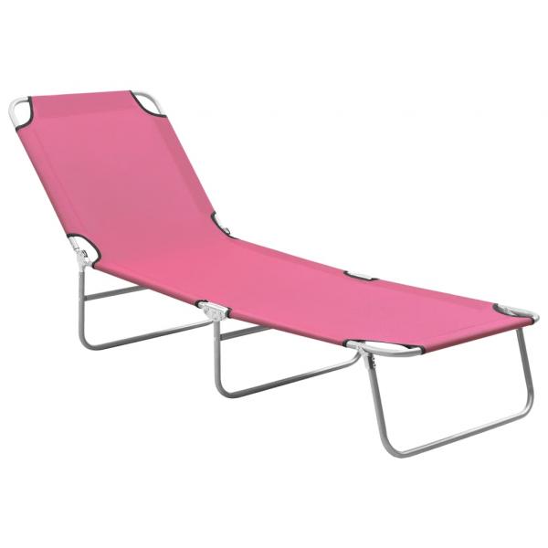 ARDEBO.de - Klappliege Stahl und Stoff Rosa