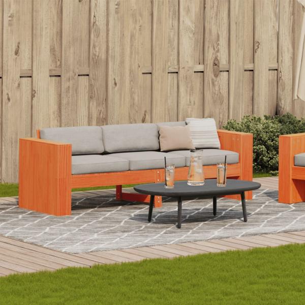 Gartensofa 3-Sitzer Wachsbraun 189x60x62 cm Massivholz Kiefer